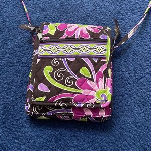 Vera Bradley hipster bag with deep pocket , zipper and flap closure
